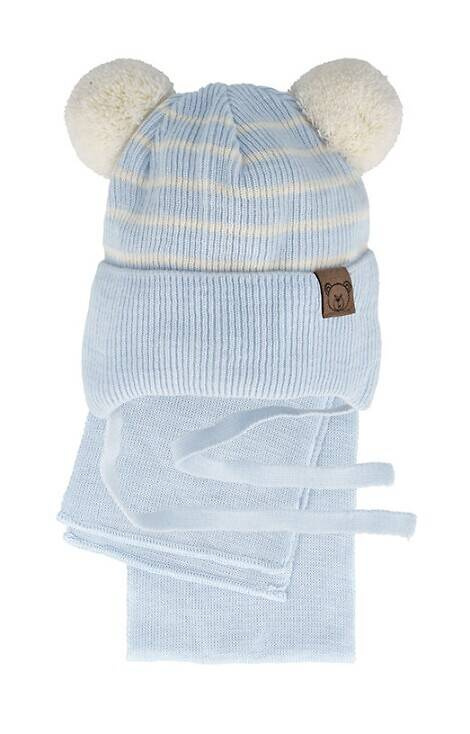 48-317 Komplet czapka+szalik AJS błękitny