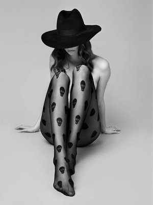 G 5975 Agent Skully 20 den  Rajstopy Fiore -black