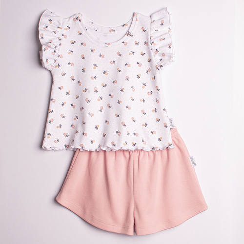 220037 Komplet bluzka + spodenki Nicol dla dziewczynki, letni komplet