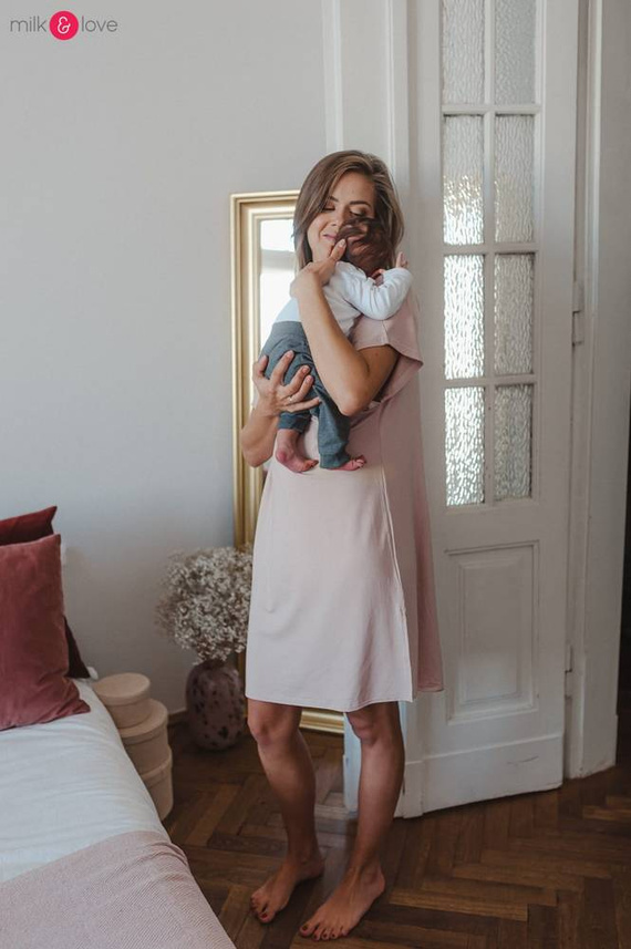 Moon bambusowa koszula nocna ciążowa i do karmienia Milk&Love eukaliptus