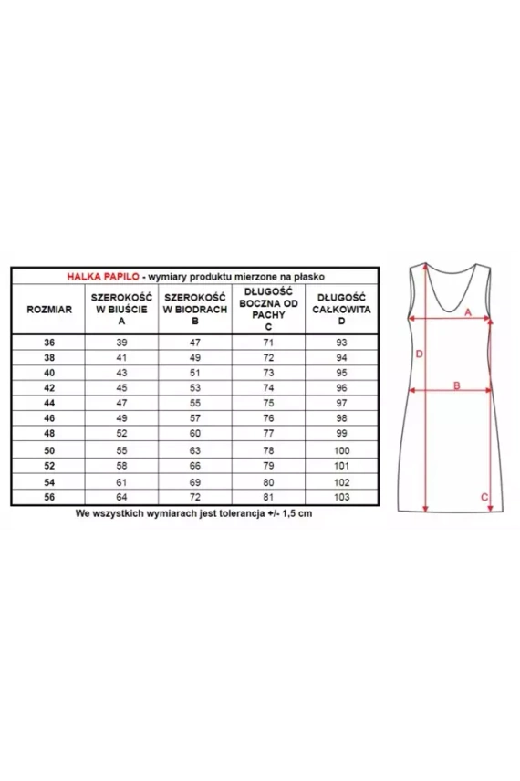 6278 Papilo halka koszula nocna damska Mewa ecru