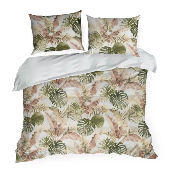 Spring 29 Kwiaty pościel satynowa Eurofirany biały/zielony