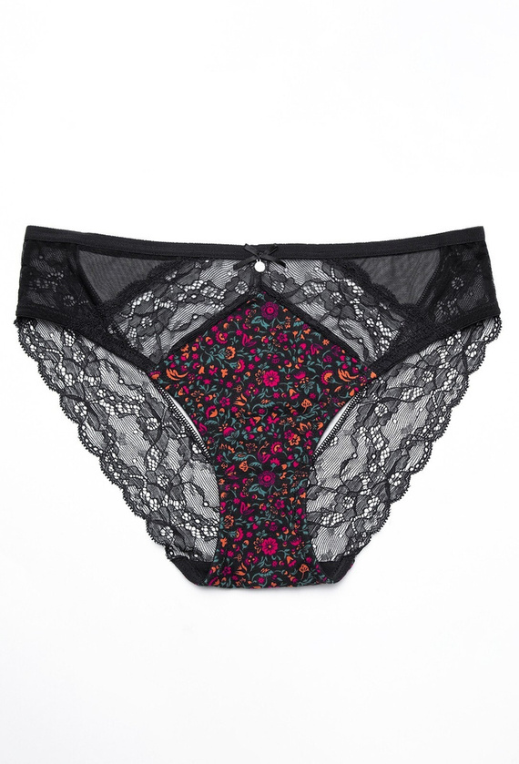 L-1572 BI A'3 Figi Damskie Lama czarny