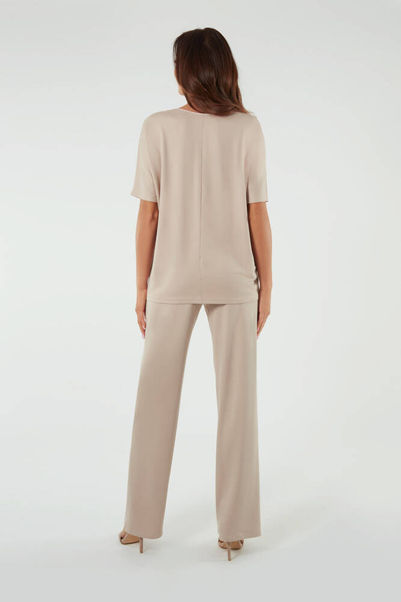 Soler Bluzka z krótkim rękawem Italian Fashion - beżowy