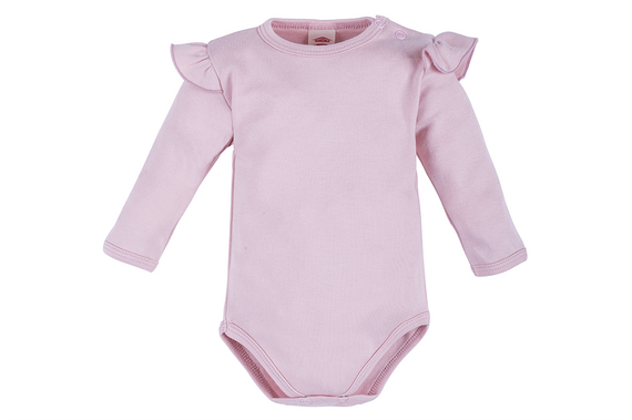 03228PDR "Rose Bonica" Body z długim rękawem Makoma pudrowy róż