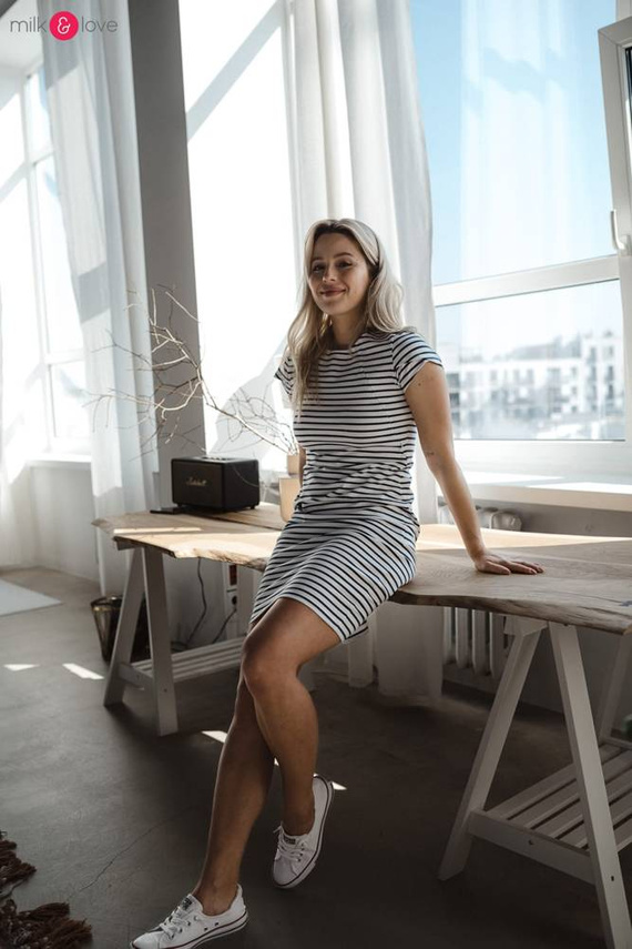 Milky Dress Sukienka do karmienia Milk&Love w paski