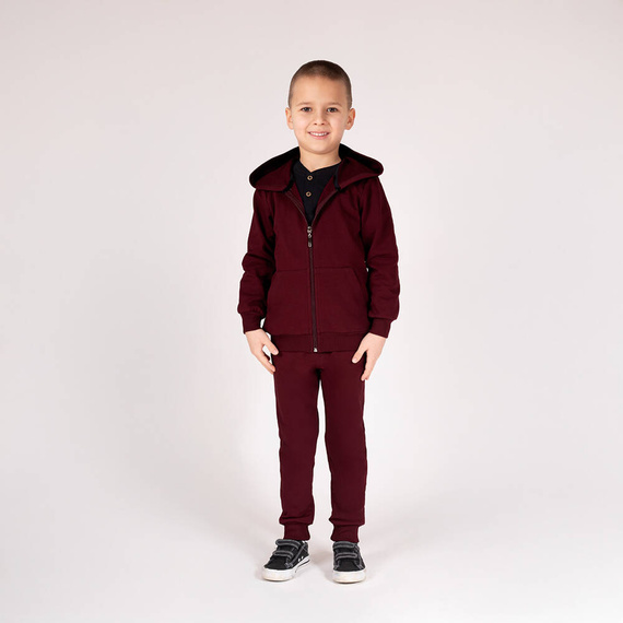 169540 Bluza dresowa z kapturem Nicol - bordowy