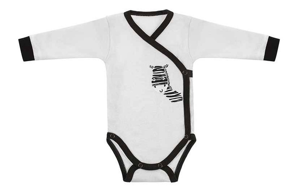 Body rozpinane z długim rękawem "Zebra" Terjan - biały