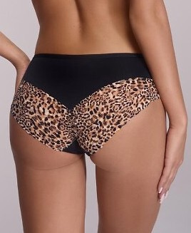 2194 Figi damskie Black Panther Ava – czarny tiul, mikrofibra, wzór panterki