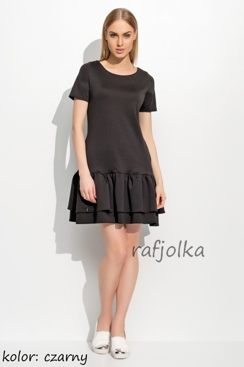 M312 Sukienka Makadamia - czarny