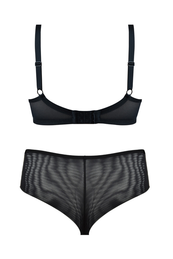 19117 Nugat Biustonosz balkonetka Mediolano czarno-beżowy 