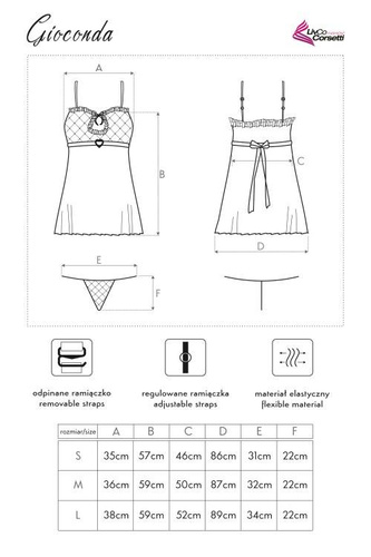 Gioconda LC 13005 Koszula damska + stringi LivCo Corsetti Fashion  