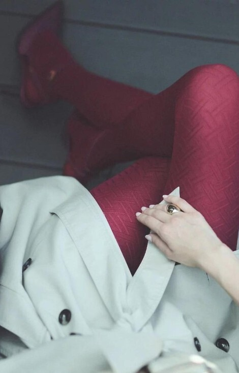 1237 Liset Rajstopy 80 den Gabriella bordo – geometryczne, miękkie, technologia 3D