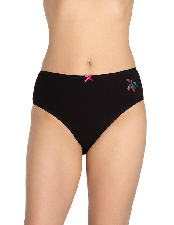 Figi damskie L-120BI-94 Lama czarny-czerwony– bawełniane, 3-pak, wygodne i klasyczne