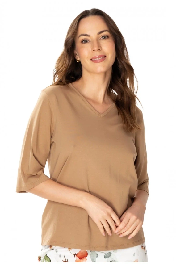 86666 Marcella Bluzka piżamowa Mewa beżowy 