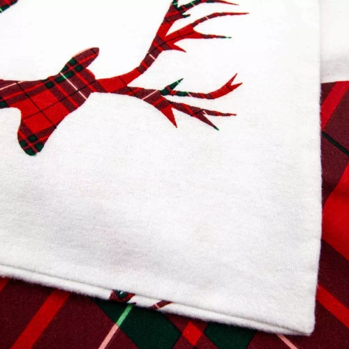 31507/1 Pościel flanelowa świąteczna renifery Darymex czerwony