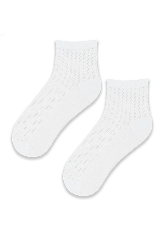 SB120 Żakard Skarpety Damskie Noviti- biały