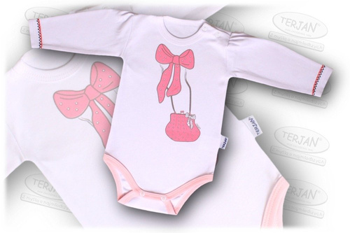 Body niemowlęce długi rękaw "CELEBRITY GIRL" szary Terjan