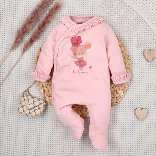 ABN-5693 Pajac niemowlęcy Małe Myszki Nini 100% bawełna organiczna Polska