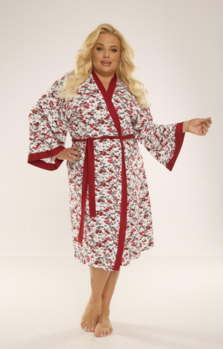 468/473 Mia Szlafrok damski Plus Size Forex - bordowy