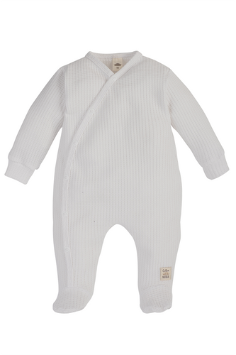 02249W "Natural Waffel" Pajacyk niemowlęcy Makoma white