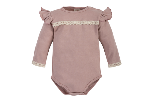 0305PPG "Paris Girl" Body z długim rękawem Makoma pudrowy róż
