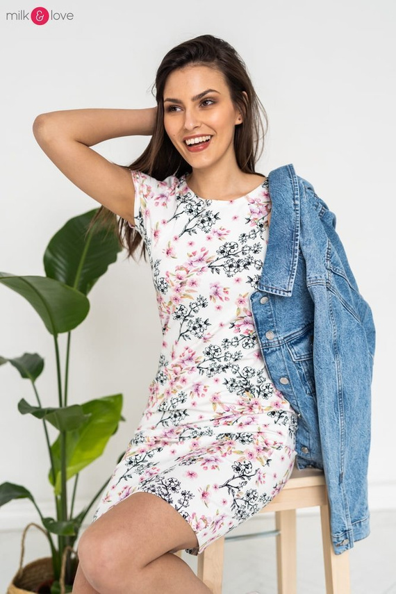 Sukienka do karmienia Milky Dress Milk&Love kwiat wiśni