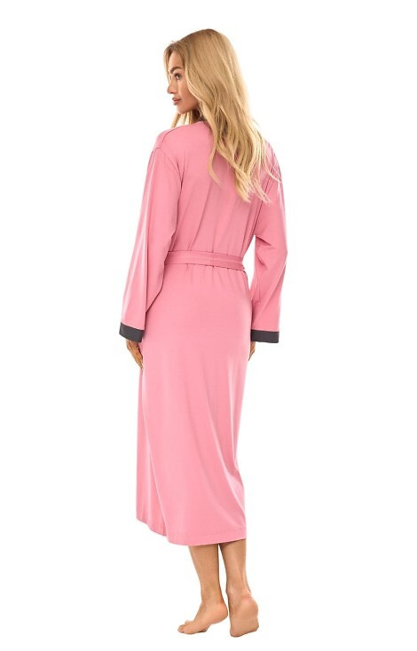 2505 Szlafrok Damski długi L&L -różowy