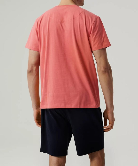  NMP-379  Piżama męska krótki rękaw, Atlantic-koralowy granatowy