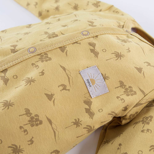 Sahara Pajac ze stópkami z nadrukiem Eevi - żółty