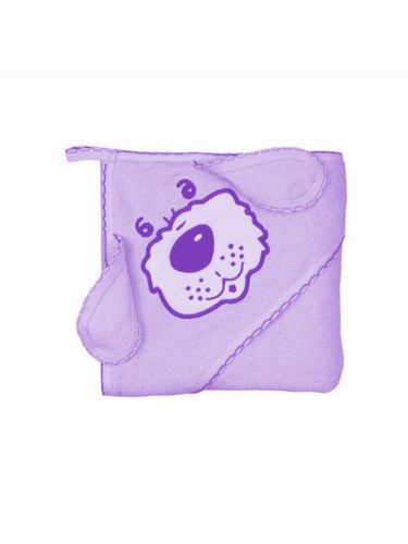 Niemowlęce okrycie kąpielowe "Piesek" Terjan - wrzos