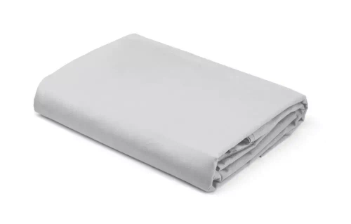 Pure prześcieradło satynowe z gumką jednobarwne Detexpol srebrny