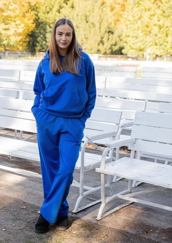  DK-K-B8 Dresowy komplet damski Dkaren - niebieski