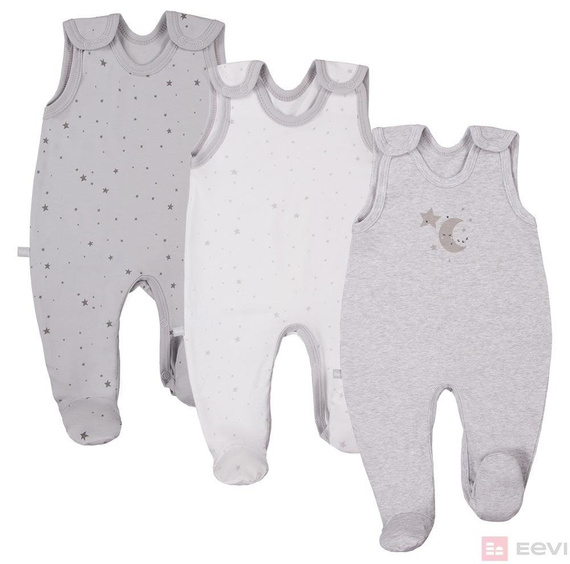 Śpioch bawełniany "TINY" Ewa Klucze- szary kokardki