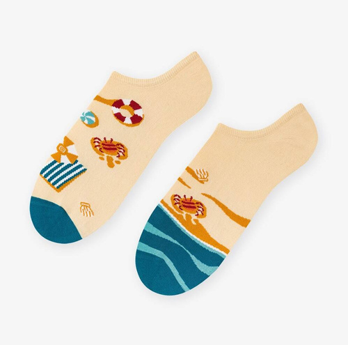 009 Skarpety Stopki Asymetryczne męskie More - 016 żółty jasny