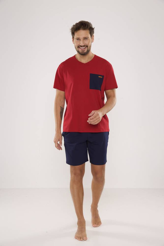 646 Kevin Piżama Męska De Lafense - bordo