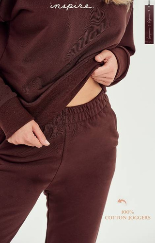 3057 Joggers Spodnie dresowe Taro- brązowe