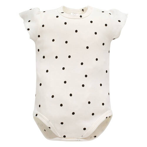 Tres Bien Body z krótkim rękawem Pinokio - ecru groszki