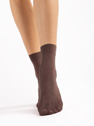 Skarpetki Fiore C 1100 Maja 15 den gładkie lycra 2 pary- mocca
