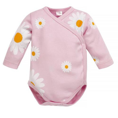 Daisy kopertowe body z długim rękawem Pinokio - różowy