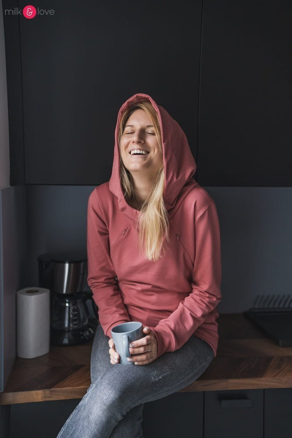 Milk Please bluza do karmienia Milk&Love z kapturem miętowy