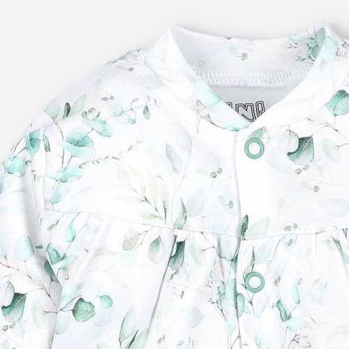 ABN-3480/GAŁ Aromatyczne listki Pajacyk z bawełny organicznej Nini druk