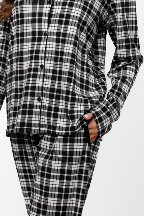 Piżama damska Klara – bawełna 100%, długi rękaw i spodnie Italian Fashion  