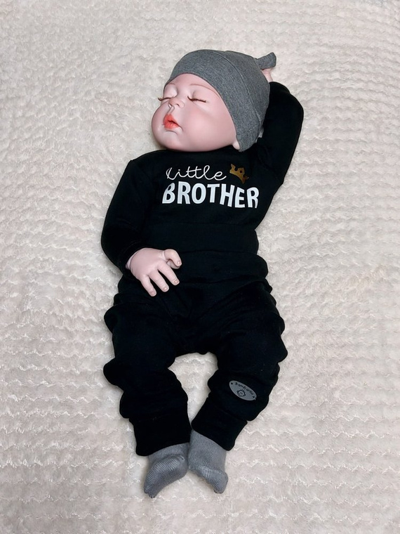 "Little Brother" Body z długim rękawem Bambarillo szary (w)