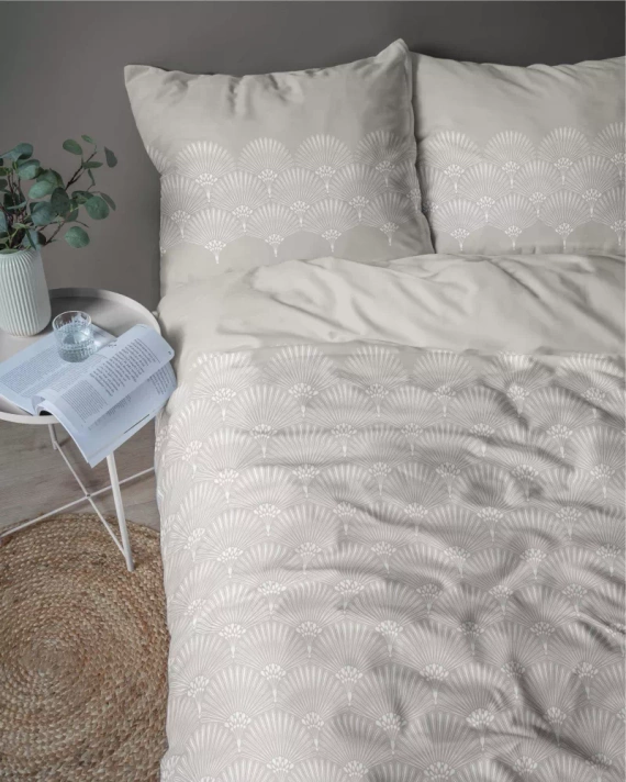 4951 A Pościel flanelowa rozeta ornamenty Detexpol beżowy 