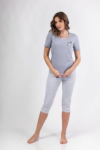 687 Piżama damska Regina -szary