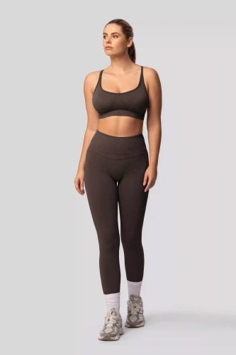 Legginsy push-up Spaio PRO modelujące kryjące wysoki stan chocolate