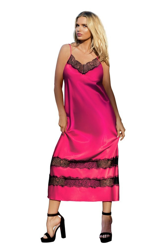 April Halka satynowa koszulka damska DKaren - różowa