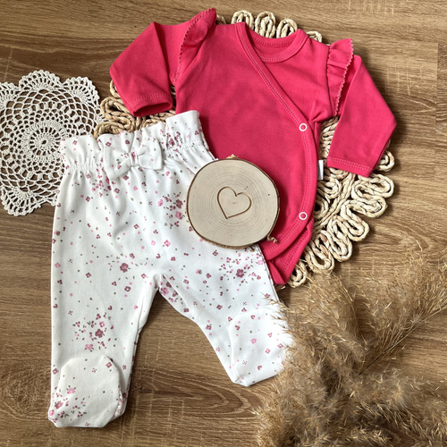 BD14327 Łączka Body kopertowe z długim rękawem Mamatti