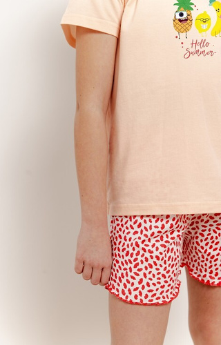 3384, 3385 Sweety Piżama dla dziewczynki Taro - morelowa